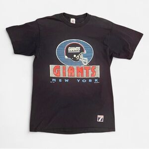 VINTAGE 1990 New York Giants Football Big Helmet Shirt by Logo 7 size XL